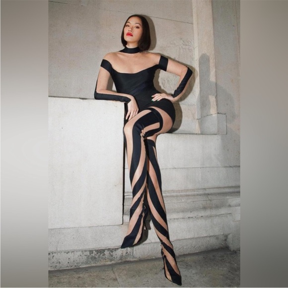 New JIMMY CHOO x Mugler over-the-knee sock boots 39 - Picture 4 of 12